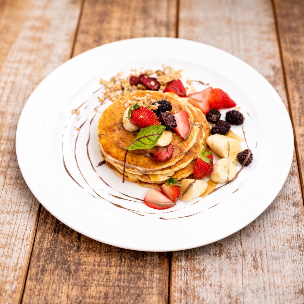 پنکیک نوتلا با میوه‌های فصل